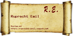 Ruprecht Emil névjegykártya